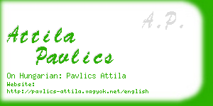 attila pavlics business card